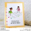 TINY TOWNIES PLAYING HOPSCOTCH RUBBER STAMP